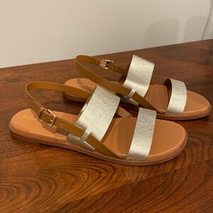 Cole Haan Flynn Flat Sandal Gold/Honey 8B